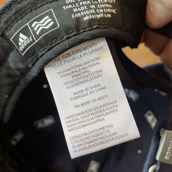 Adidas Golf Cap Mens OSFA Blue Adjustable Hat 100% Cotton - Picture 8 of 10